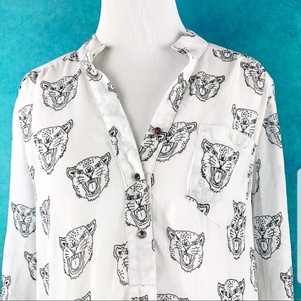 MARISOL TIGER WOW TOP ANTHROPOLOGIE MANDARIN - Picture 3 of 5
